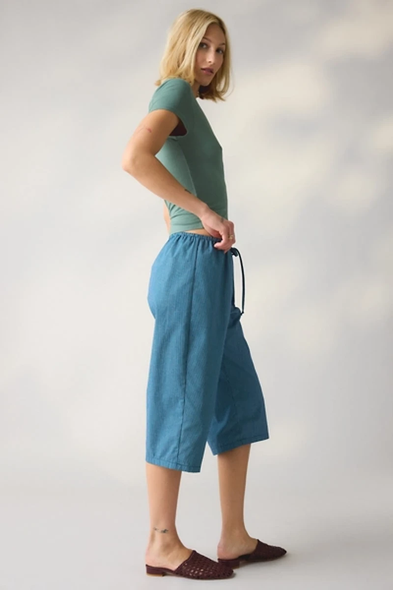 ReMADE By UO Remnants Check Loose Capri Pant