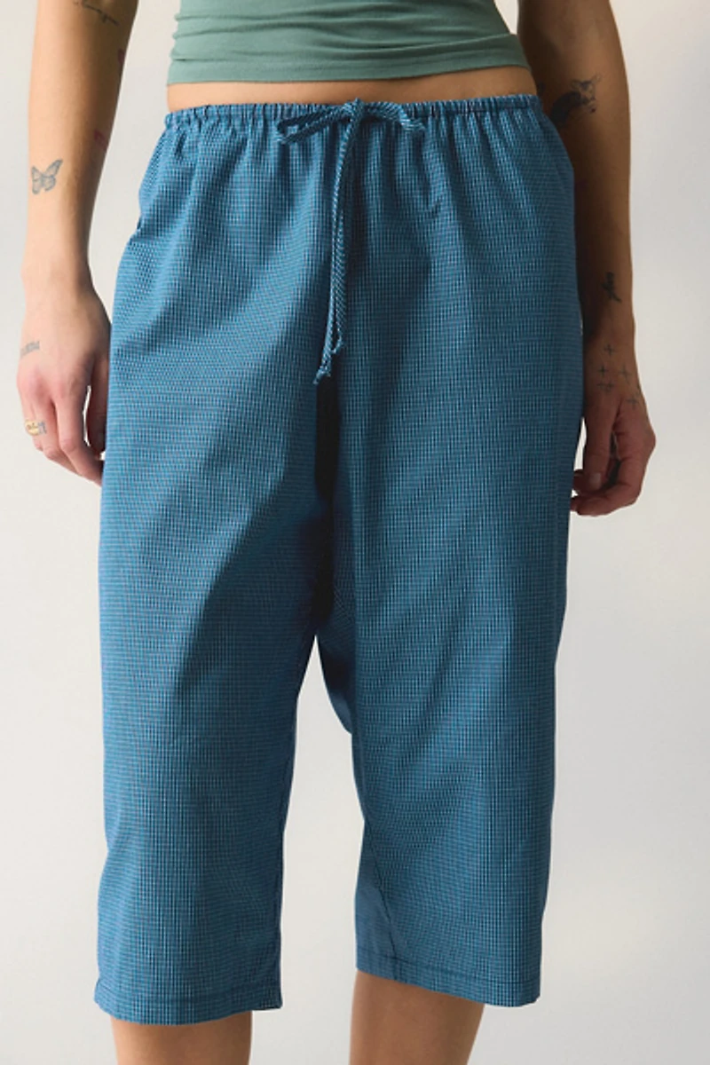 ReMADE By UO Remnants Check Loose Capri Pant
