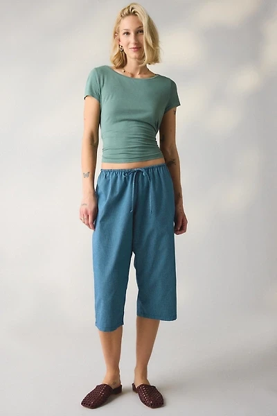ReMADE By UO Remnants Check Loose Capri Pant