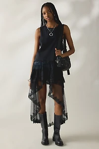 Kimchi Blue After Glow Tiered Mesh + Lace Maxi Tank Top