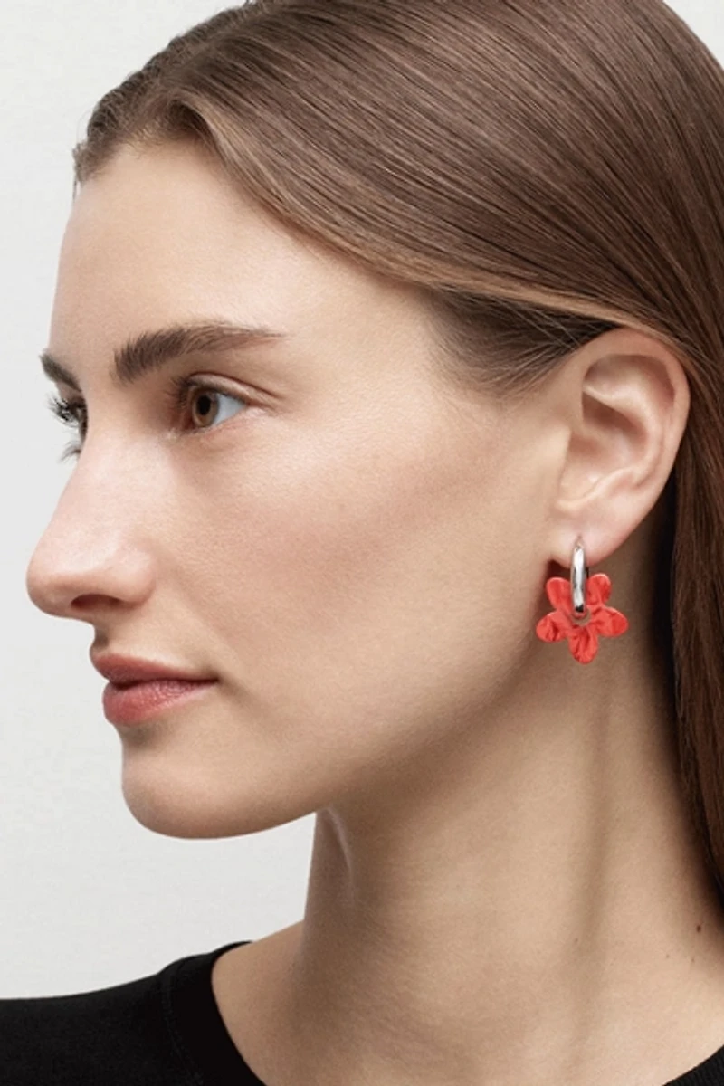 MACHETE Petite Flower Charm Hoop Earring Set