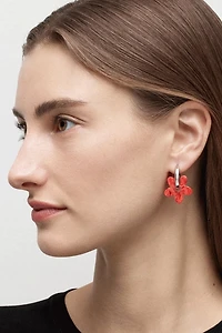 MACHETE Petite Flower Charm Hoop Earring Set