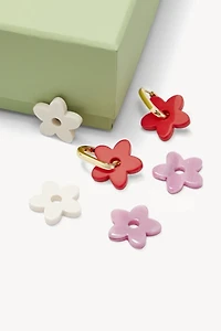 MACHETE Petite Flower Charm Hoop Earring Set