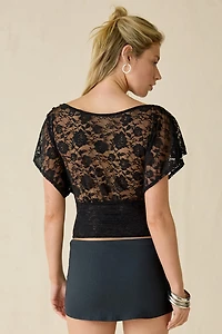 Kimchi Blue Audrey Sheer Lace Banded Blouse