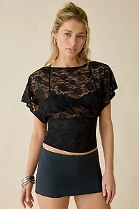 Kimchi Blue Audrey Sheer Lace Banded Blouse