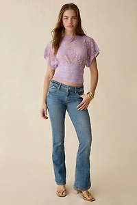 Kimchi Blue Audrey Sheer Lace Banded Blouse