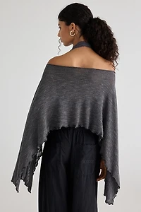 Out From Under Bella Swit Knit Cascading Off-The-Shoulder Poncho