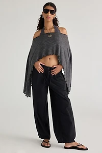 Out From Under Bella Swit Knit Cascading Off-The-Shoulder Poncho
