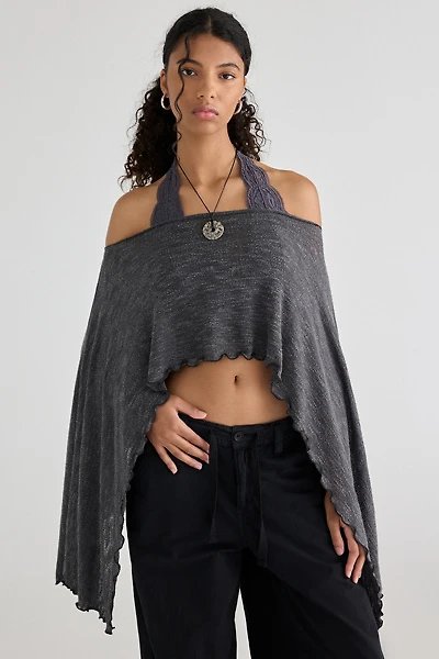 Out From Under Bella Swit Knit Cascading Off-The-Shoulder Poncho