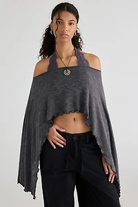Out From Under Bella Swit Knit Cascading Off-The-Shoulder Poncho