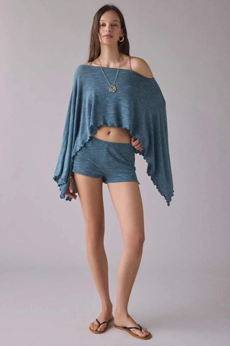 Out From Under Bella Swit Knit Cascading Off-The-Shoulder Poncho