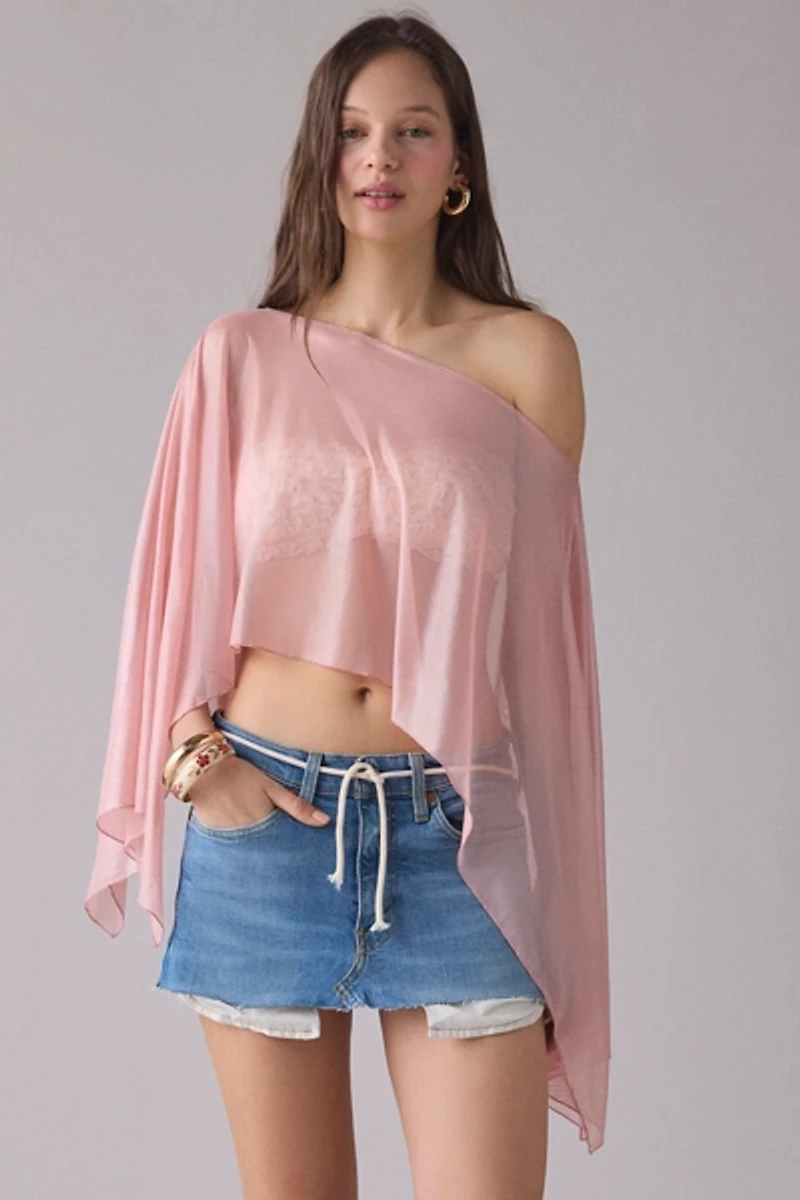 Out From Under Shimmer Sheer Mesh Poncho