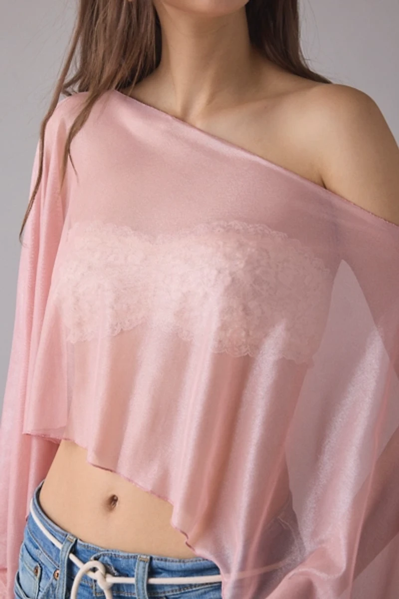 Out From Under Shimmer Sheer Mesh Poncho