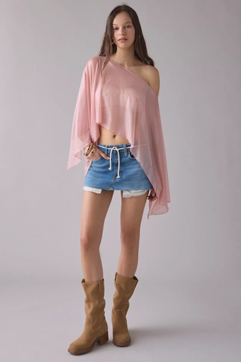 Out From Under Shimmer Sheer Mesh Poncho