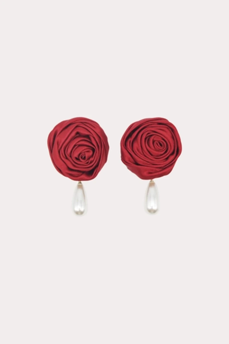 Petit Moments Rosette Pearl Drop Earring