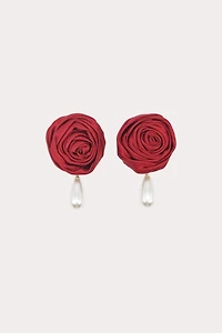 Petit Moments Rosette Pearl Drop Earring