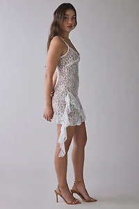 I.AM.GIA Massie Asymmetric Ruffle Lace Mini Dress