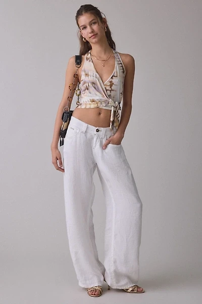 UO Sadee Plunging Wrap Cropped Tank Top