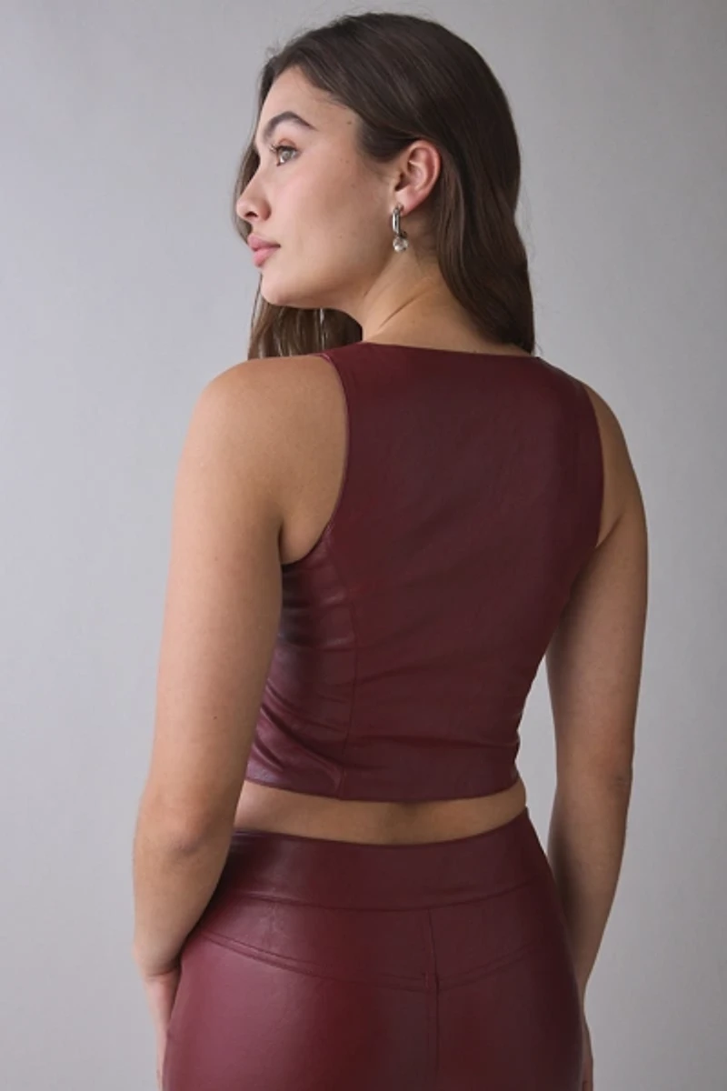 I.AM.GIA Ashton Faux Leather Corset Top