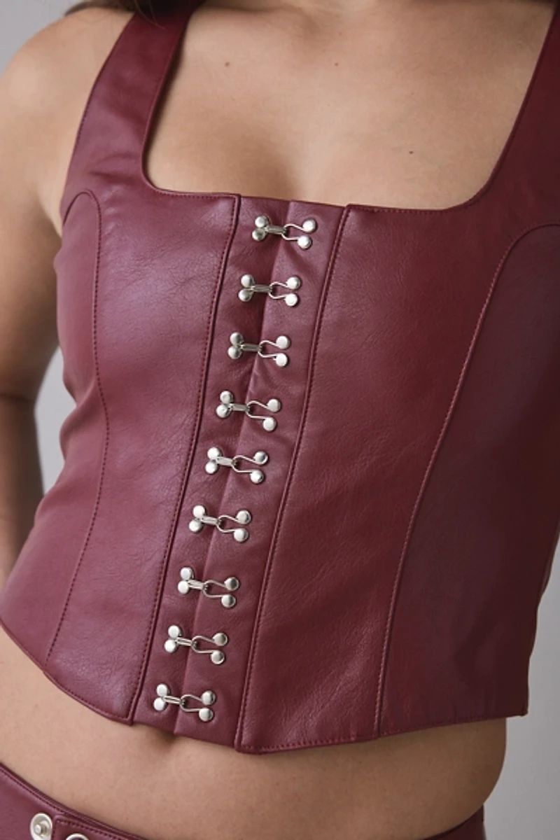 I.AM.GIA Ashton Faux Leather Corset Top