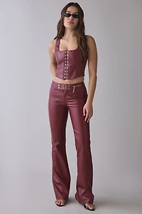 I.AM.GIA Ashton Faux Leather Corset Top
