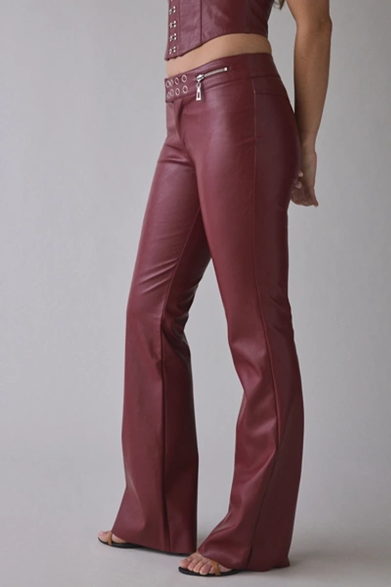 I.AM.GIA Reika Belted Faux Leather Flare Pant