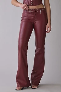 I.AM.GIA Reika Belted Faux Leather Flare Pant