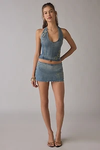 I.AM.GIA Fauna Halter Denim Corset Top