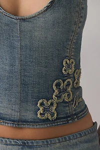 I.AM.GIA Fauna Halter Denim Corset Top