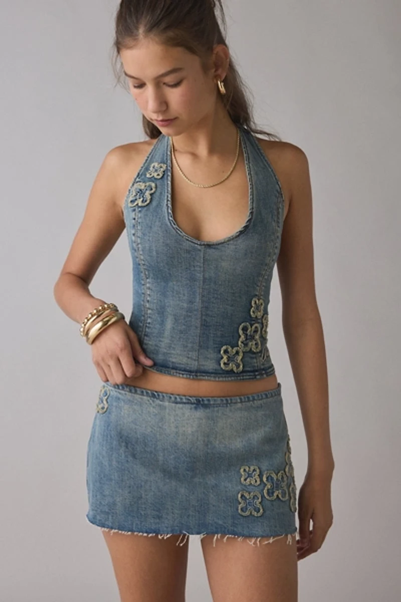 I.AM.GIA Fauna Low-Rise Denim Mini Skort