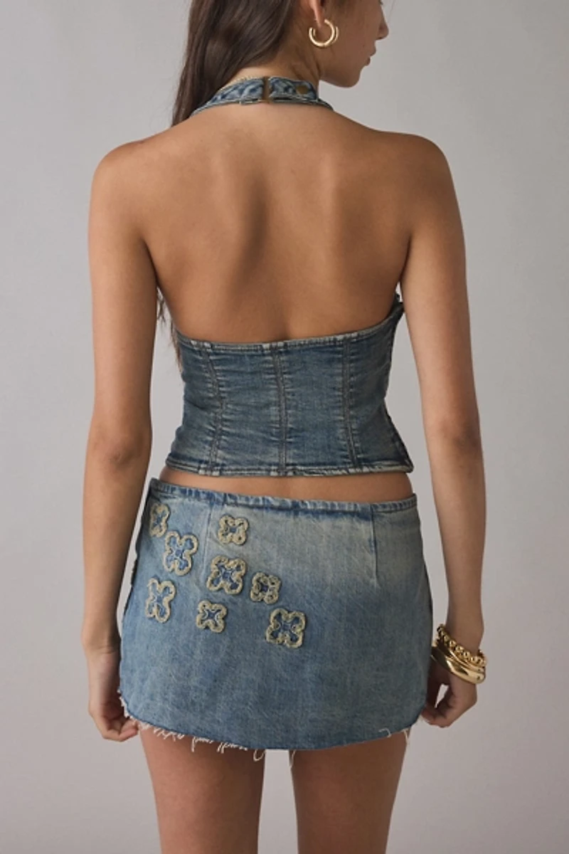 I.AM.GIA Fauna Low-Rise Denim Mini Skort