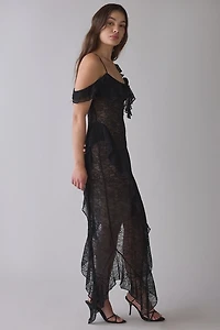 I.AM.GIA Julietta Asymmetric Ruffle Lace Maxi Dress