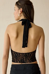 I.AM.GIA Emilia Sheer Mesh Butterfly Detail Halter Neck Top