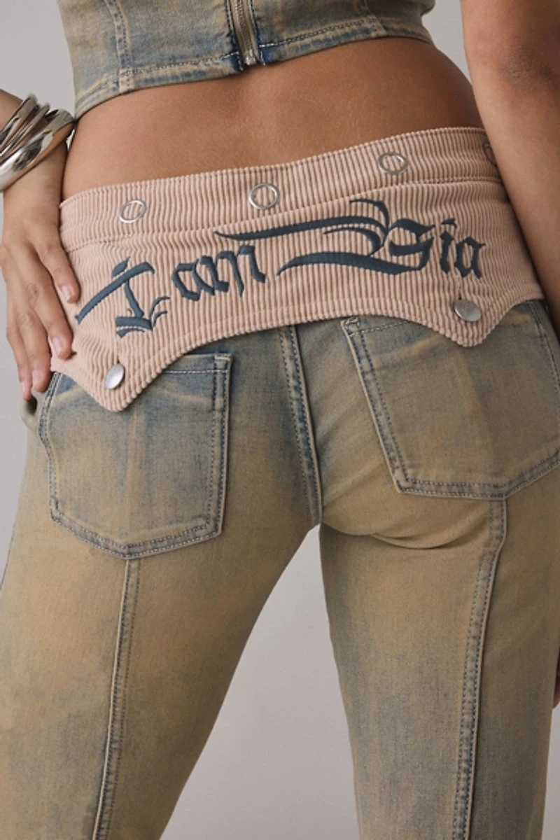 I.AM.GIA Tommie Corduroy Detail Low-Rise Flare Jean