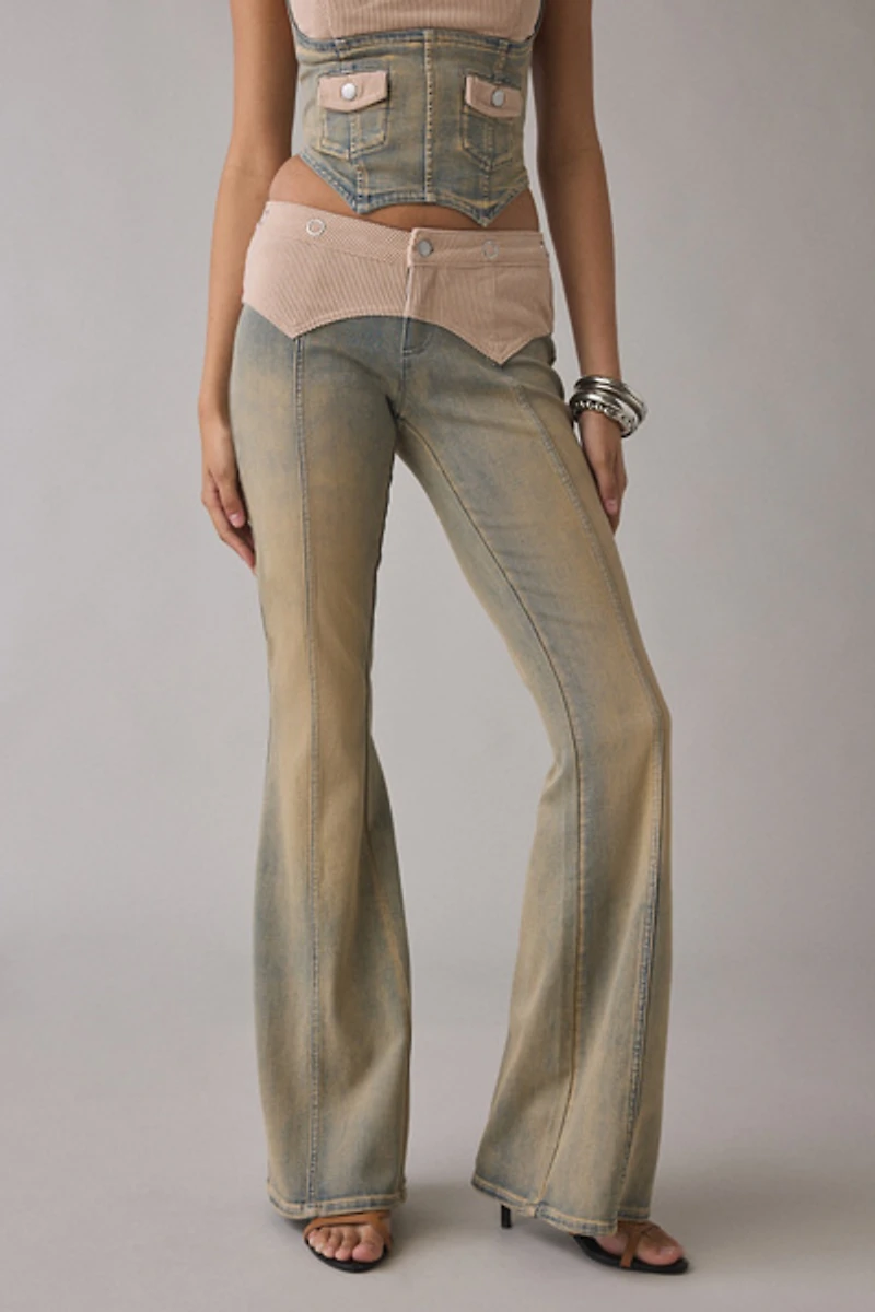 I.AM.GIA Tommie Corduroy Detail Low-Rise Flare Jean
