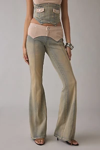 I.AM.GIA Tommie Corduroy Detail Low-Rise Flare Jean
