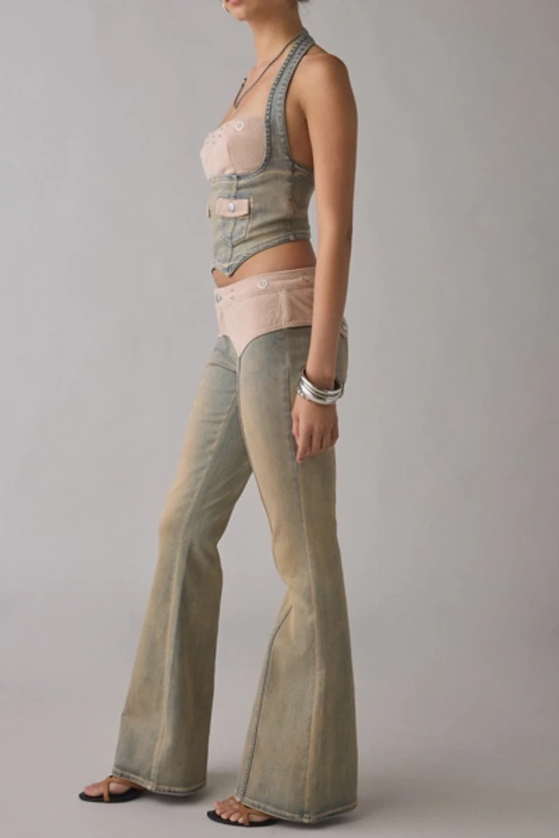 I.AM.GIA Tommie Corduroy Detail Low-Rise Flare Jean