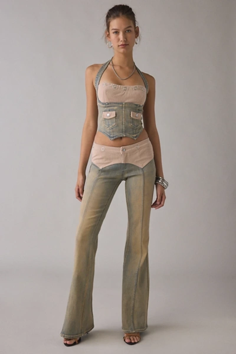 I.AM.GIA Tommie Corduroy Detail Low-Rise Flare Jean