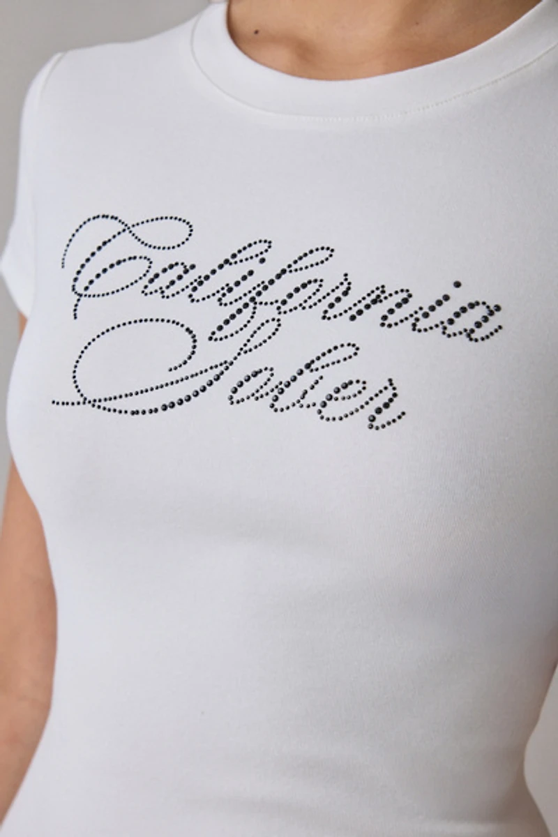 I.AM.GIA Odezia Rhinestone Graphic Baby Tee