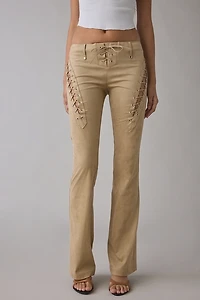 I.AM.GIA Xenia Lace-Up Faux Suede Flare Pant