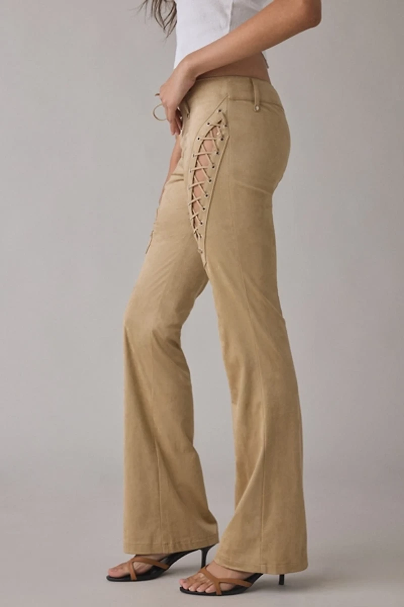 I.AM.GIA Xenia Lace-Up Faux Suede Flare Pant