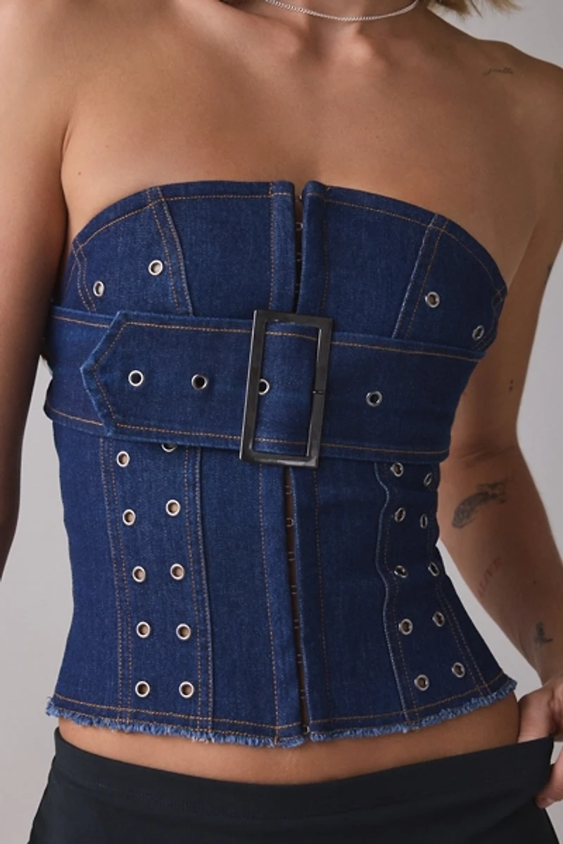 I.AM.GIA Mason Belted Denim Corset Top