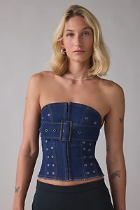 I.AM.GIA Mason Belted Denim Corset Top