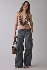 I.AM.GIA Sasha Plunging Cowl Neck Halter Top