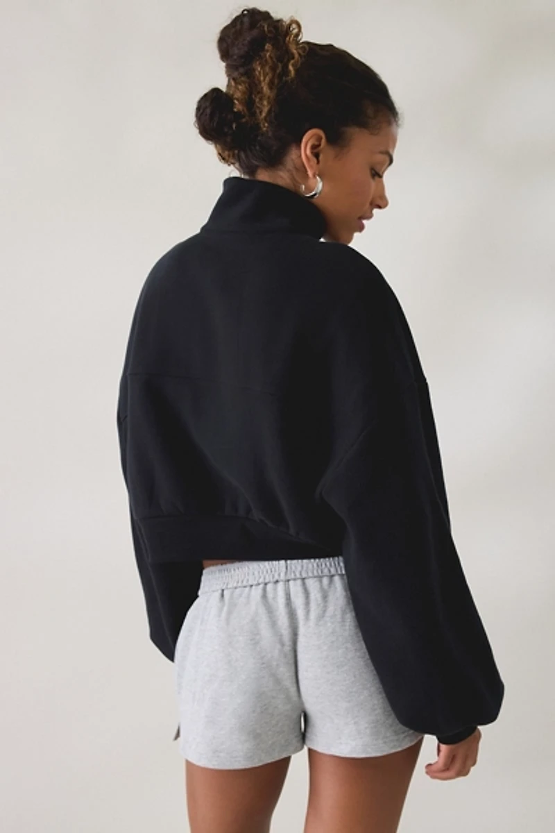Out From Under Take It Easy Cropped Quarter Zip Pullover