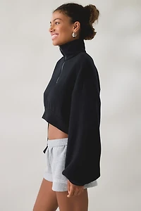 Out From Under Take It Easy Cropped Quarter Zip Pullover