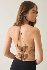 I.AM.GIA. Ellery Butterfly Detail Strappy Open-Back Cami