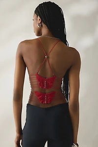 I.AM.GIA. Ellery Butterfly Detail Strappy Open-Back Cami