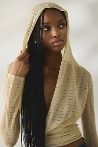 I.AM.GIA. Irina Knit Hooded Long Sleeve Wrap Top
