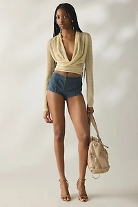 I.AM.GIA. Irina Knit Hooded Long Sleeve Wrap Top